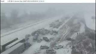 Deadly 70-car pileup in Iowa caught on camera
