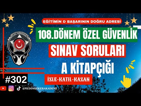 ÖZEL GÜVENLİK 108.DÖNEM SINAV SORULARI YAYINLANDI _ A KİTAPÇIĞI