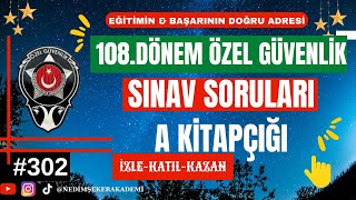 Özel Güvenli̇k 108Dönem Sinav Sorulari Yayinlandi A Ki̇tapçiği