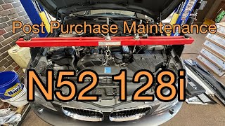 E82 bmw 128i gets a pan gasket diff and trans service