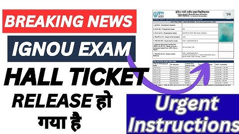 😮 IGNOU Hall Ticket Release December 2025 Exams | How to Download IGNOU Hall ticket| Urgent info 