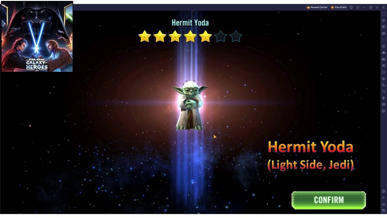 Star Wars Galaxy of Heroes Unlock Hermit Yoda (Light Force, Jedi
