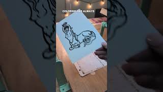 Coloring page printing for my flower Centaur #reliefprint #artprocess #art #centaur #printmaking