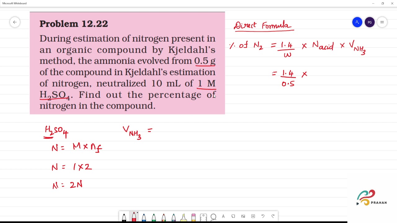 During Estimation Of Nitrogen Present Inan Organic Compound By Kjeldahl 