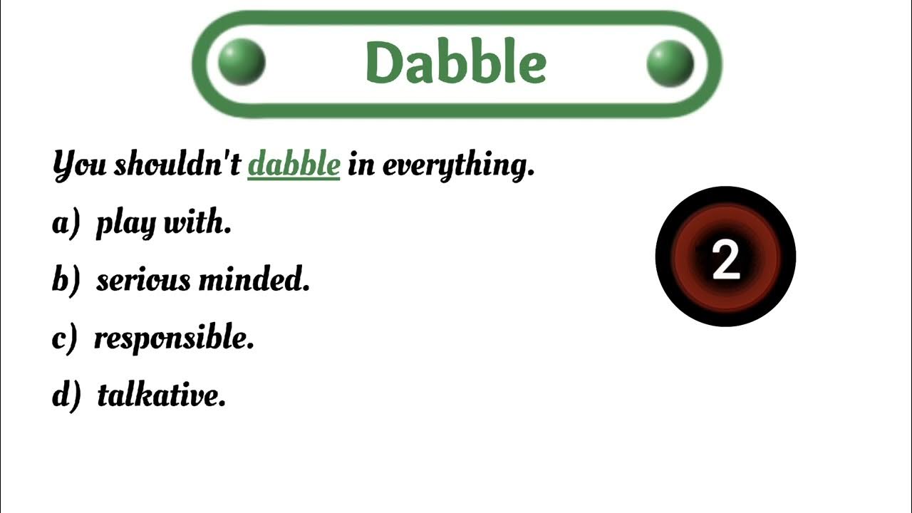 Meaning of Dabble YouTube