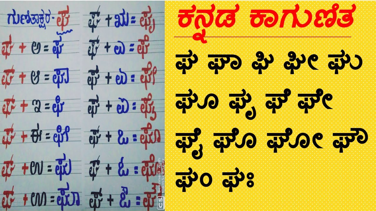 Kannada Akshara Chart Pdf