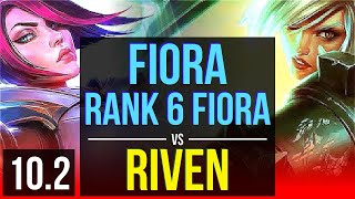 FIORA vs RIVEN (TOP) | Rank 6 Fiora, KDA 12/1/3, 1100+ games, Legendary | BR Grandmaster | v10.2