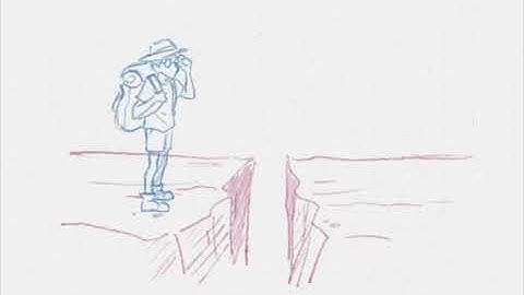 Animation no.13, "Character jumping over a gap".