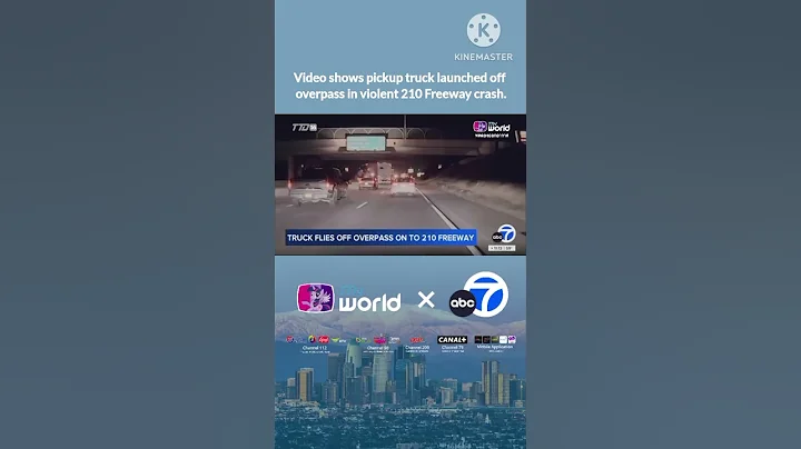 Video shows pickup truck launched off overpass in violent 210 Freeway crash. #TTNWorld_TTD16 #ABC7