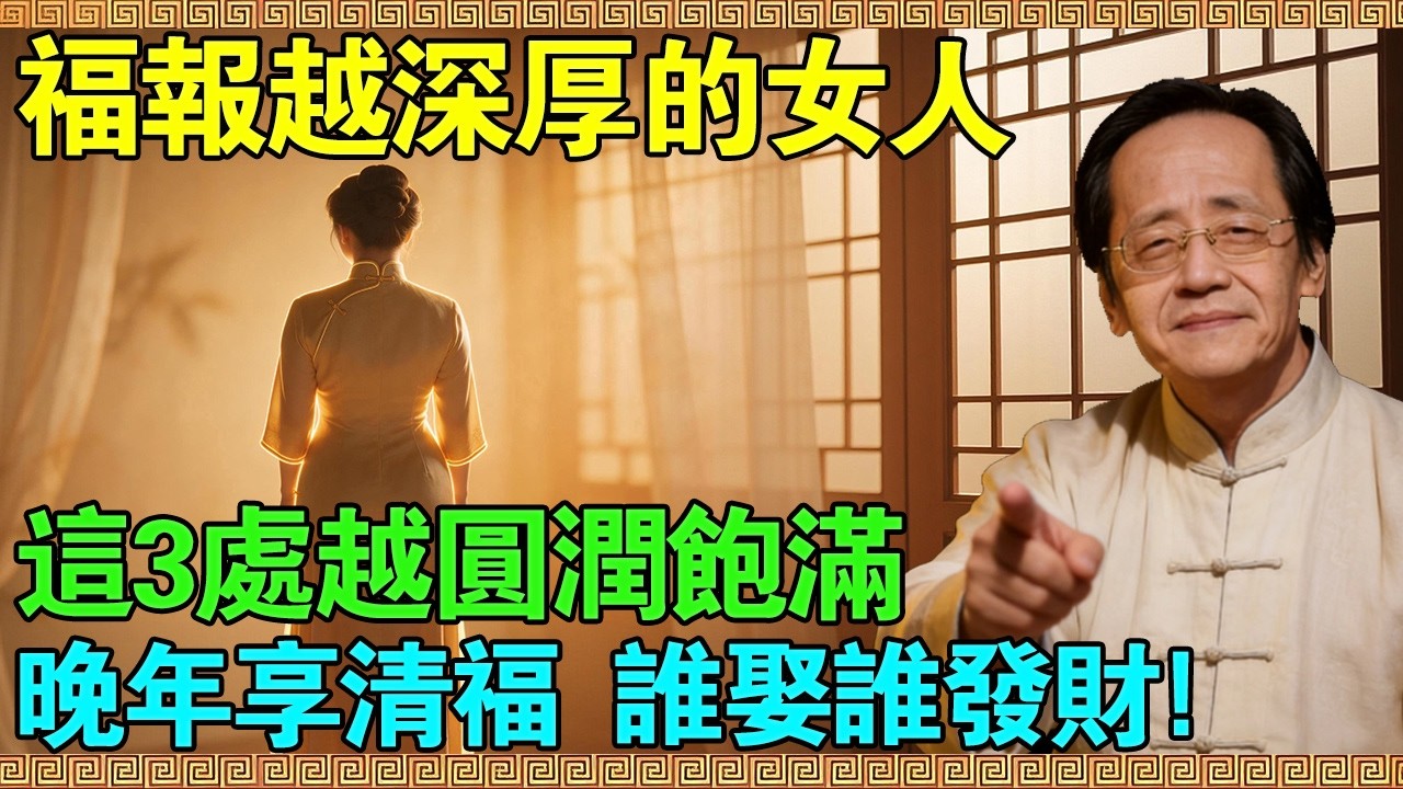 女人命好不好、福報厚不厚，看身材就知道！倪海廈：這3處“圓潤”的女人，晚年享清福，誰娶誰發財#倪海廈 #倪師 #中醫看相 #易經面相 #體相學 #女人福氣 #旺夫相 #聚財風水 #晚年享福 #命運密碼