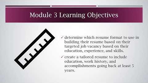 Module 5 Application Reflection   Writing a Competitive Resume Video