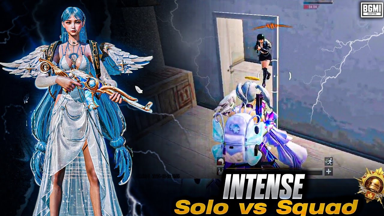 Playing Solo vs Squad in Conqueror rank push lobby🔱 | intense fight in ...