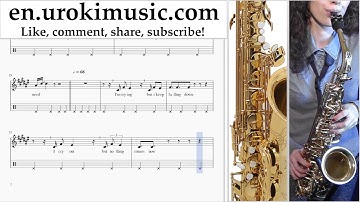 Saxophone lessons (Tenor) Sia - Helium Sheet Music Tutorial Part#2 um-i352