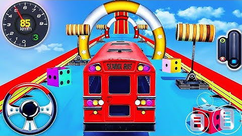 Impossible School Bus Ramp Racing - Bus Tracks Stunts Driving Simulator - Android Gameplay