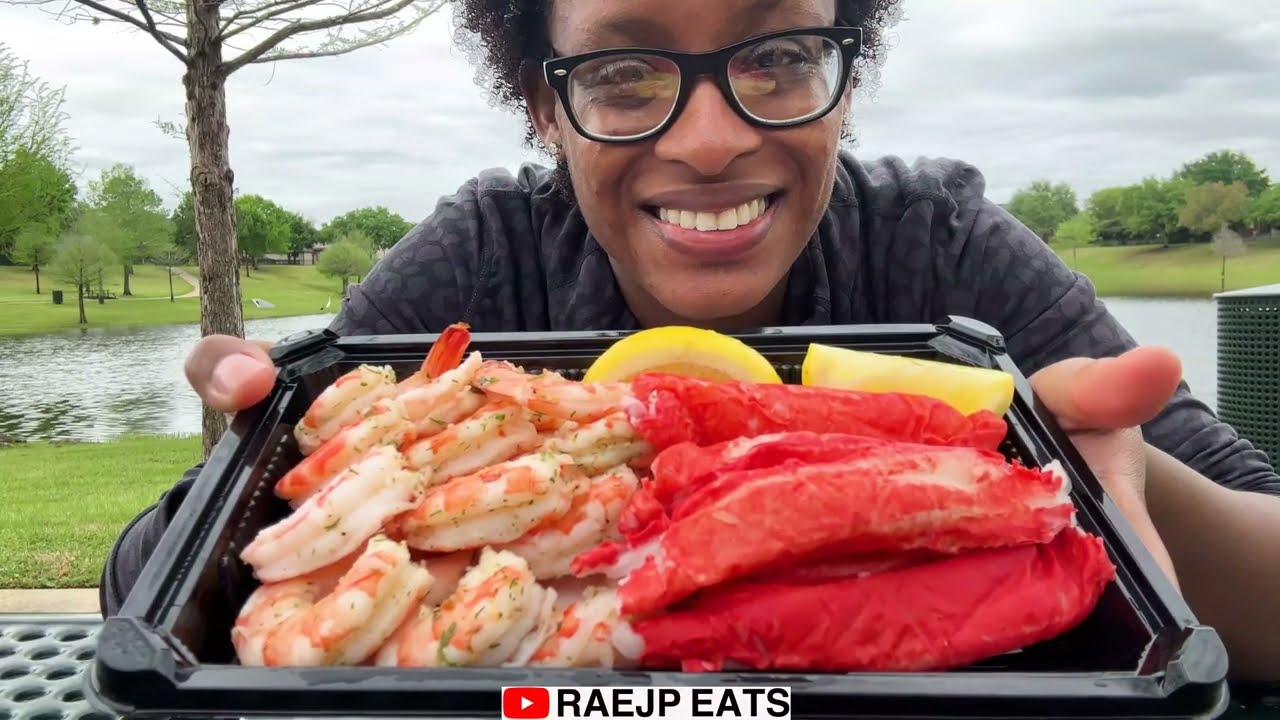 EATING Seafood Shrimp Cocktail & Imitation Crab ASMR MUKBANG 먹방 REAL EATING SOUND