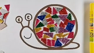Snail Glitter crafting 🐌✨ | Learn Colors for Kids | Fun Art Activity for Toddlers 🎨