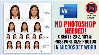 NO PHOTOSHOP NEEDED! CREATE 2X2, 1X1 & PASSPORT SIZE PHOTOS IN MICROSOFT WORD screenshot 1