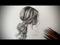 how to draw hair|pencil sketch|头发绘画步骤|铅笔素描|Lispainting小鲸绘画