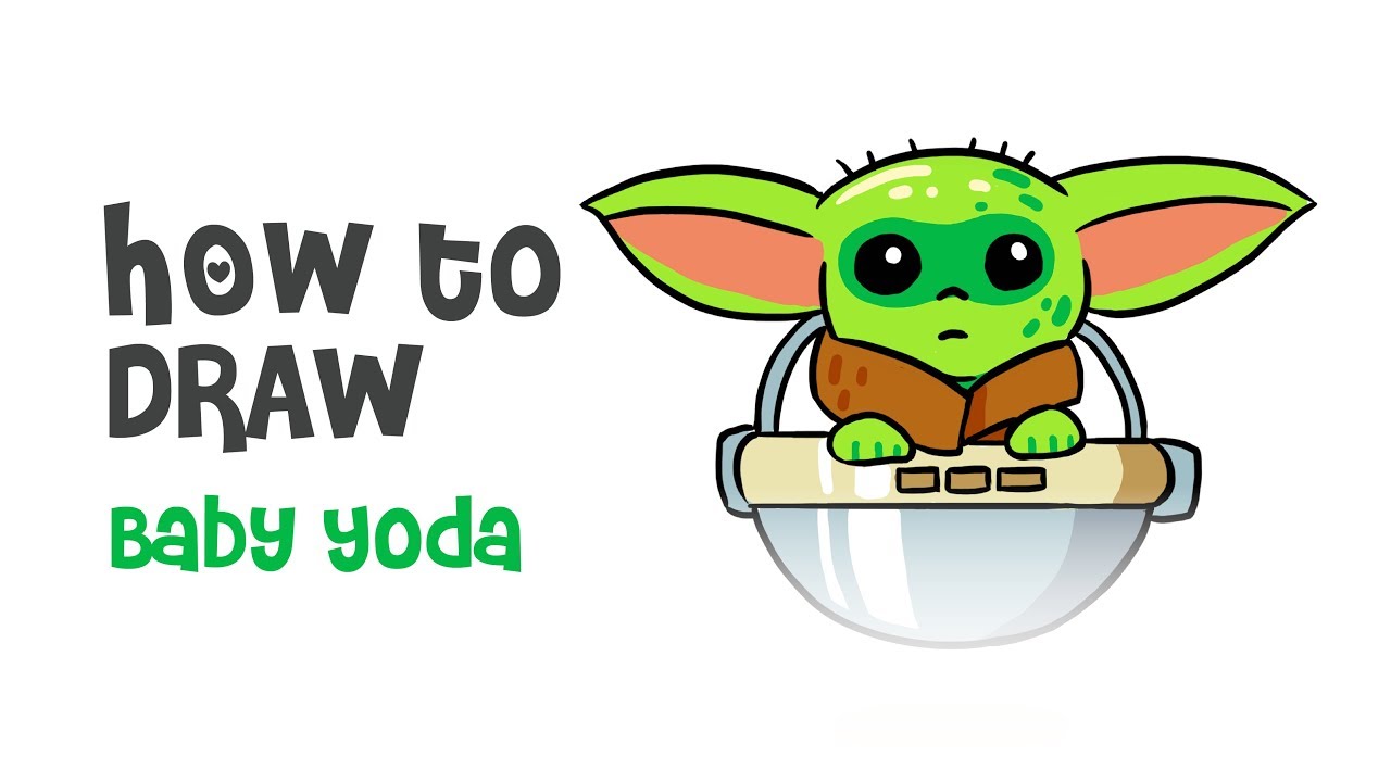 How To Draw Baby Yoda For Kids Youtube