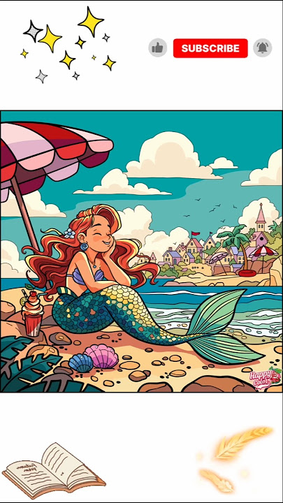 🧜‍♀️🌈Putri Duyung di Pantai Ceria | Cerita Ajaib Laila | Happy Color Eps.75✨#shorts #shortvideo #art