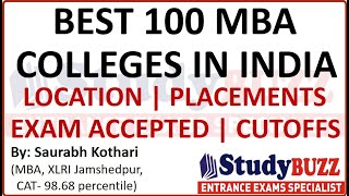 Top 100 MBA colleges in India | Entrance exam, fees structure, cutoffs, average placements