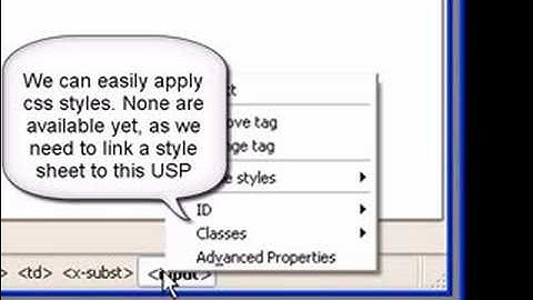 Uniface server page properties