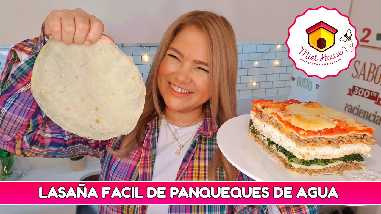 LASAÑA DE PANQUEQUES de masa de agua con RELLENO Y SALSA deliciosa y fácil
