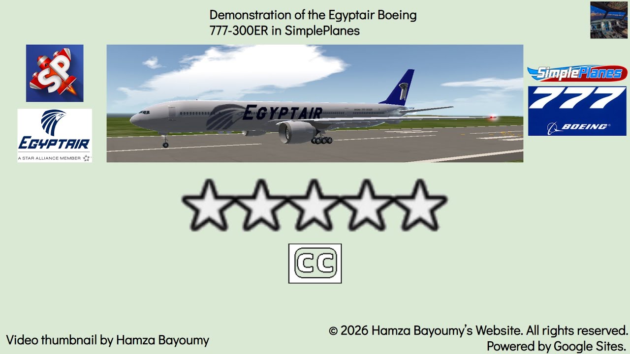 Демонстрация самолета Boeing 777-300ER авиакомпании Egyptair в SimplePlanes.