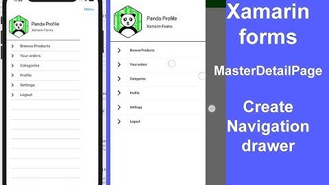 Xamarin Forms - Create MasterDetailPage Navigation Drawer