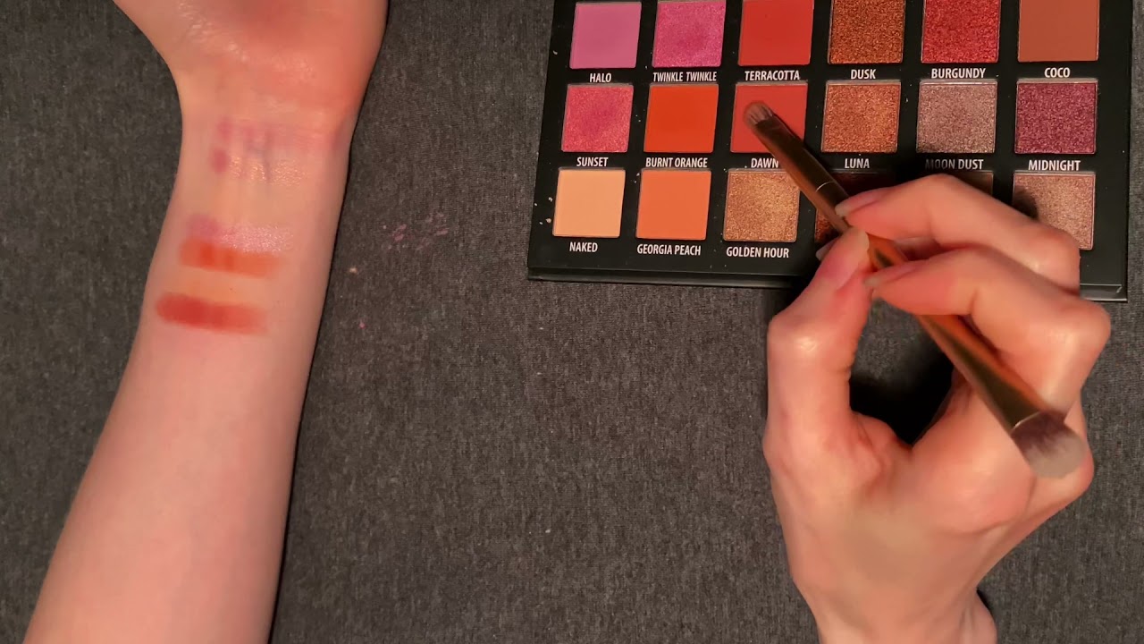 ASMR • KAB Cosmetics Day + Night Eyeshadow Palette Swatches • Whispered & Tapping