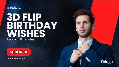 How to create 3D flip birthday wishes using javascript @Codertechtelugu