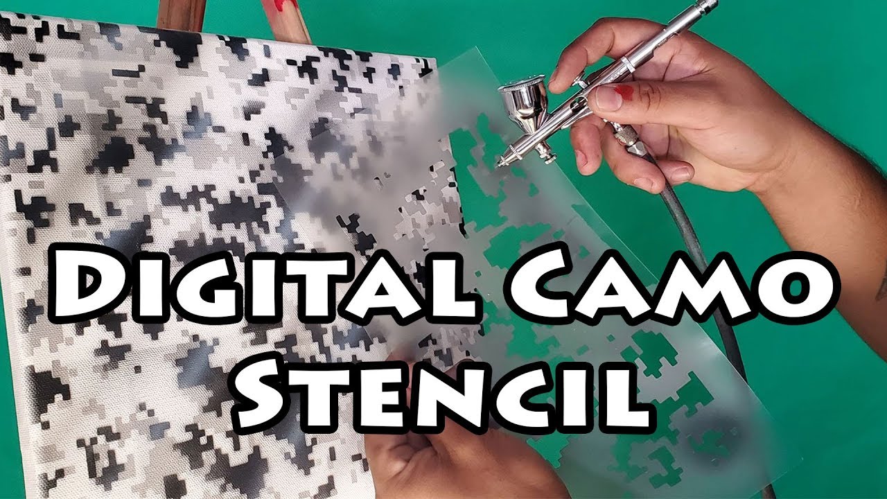 Airbrushing Digital Camouflage with Stencil set by Mikes Brush YouTube