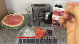 Real Life Minecraft Cooking - MELON & BERRY SMOOTHIE