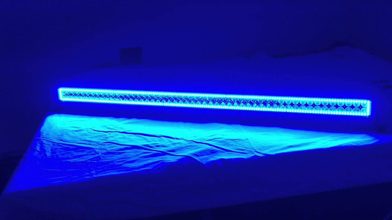 300w 4D Straight Cree Led light BAR assembled RGB halo ring inside over ...