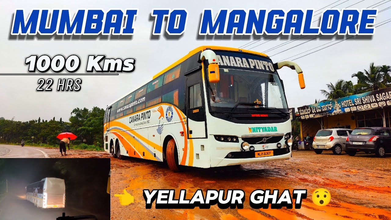 Mumbai to Mangalore by Canara Pinto Volvo Sleeper bus | Foggy Yellapur Ghat🌫️ | Cabin Ride