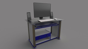 Computer Office Table 3d Model | Desk Design | 360° Turntable