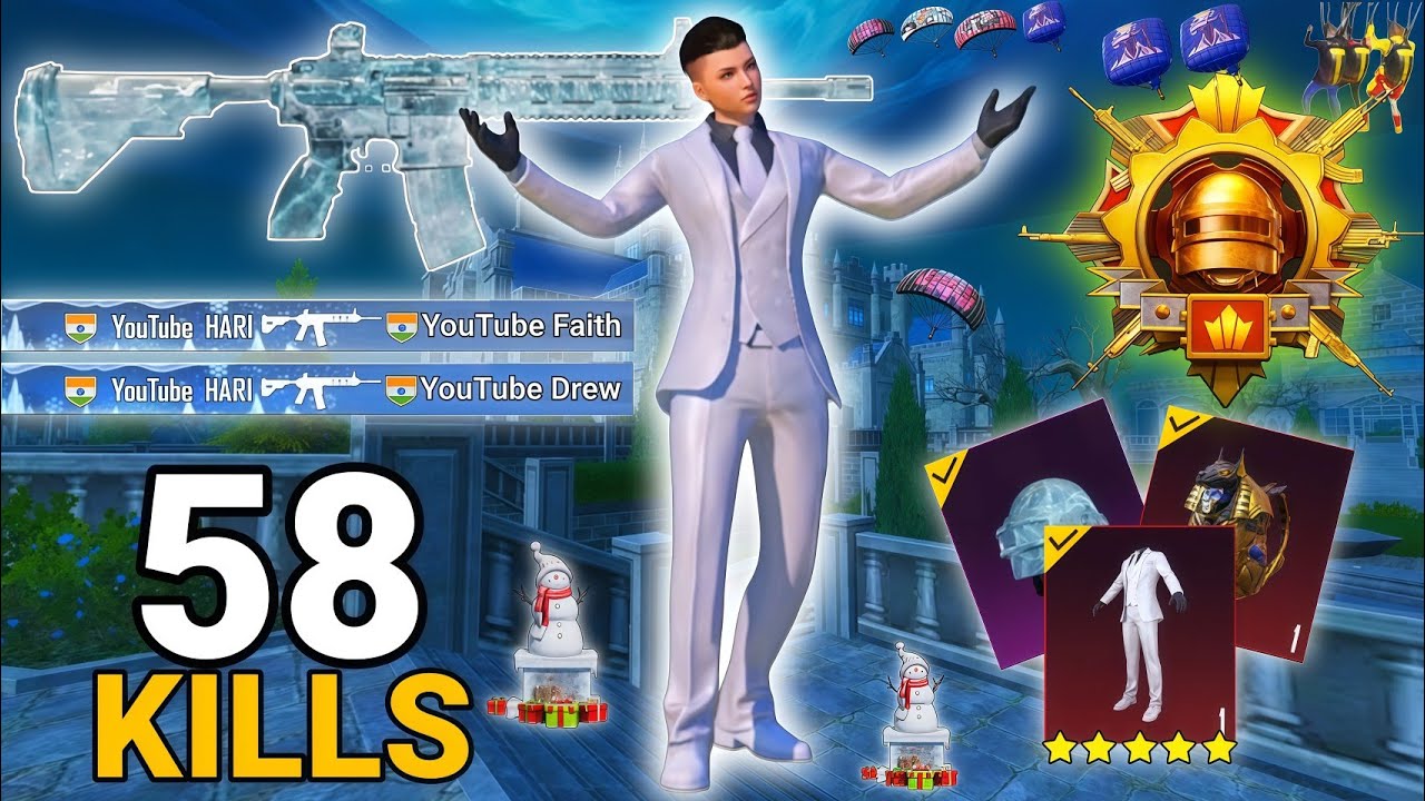 58 KILLS!😍 BEST AGGRESSIVE RUSH GAMEPLAY with HITMAN SUIT in SPOOKY SOIREE MODE🔥PUBG MOBILE