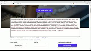 Converting text to mp3 on freetts.com screenshot 1