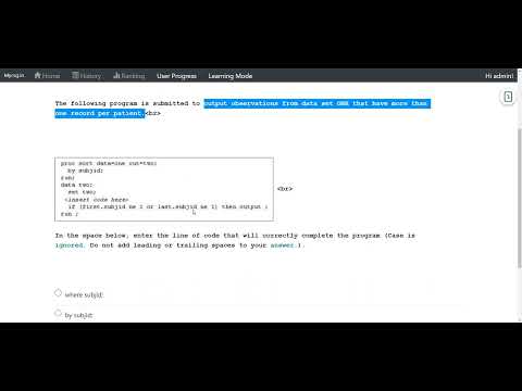 create first. and last. variables: Sample question for Clinical Trials Programming Exam