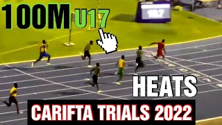 Gary Card Battle Shaquane Gordon Boys U17 100m Prelims | CARIFTA Trials 2022 #trackandfield #100M screenshot 1