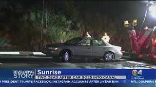 Second person dead after car plunged into Sunrise canal