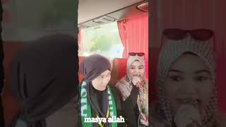 Moment bahagia Fauzana dan Bada di mobil bus #fauzana #masiyun