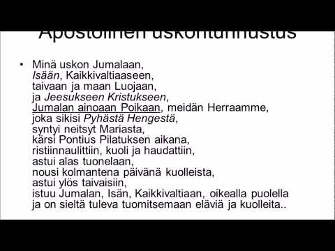 APOSTOLINEN USKONTUNNUSTUS RAP