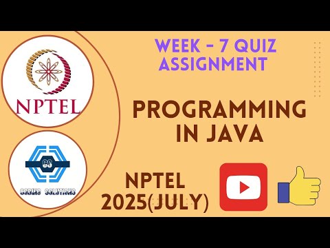 Programming In Java | Week 7 Answers 2025 (July) | NPTEL | SWAYAM 2025