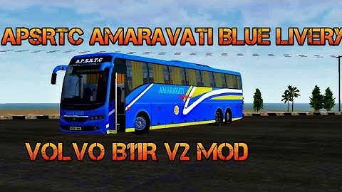 APSRTC  Amaravati blue color volvo bus livery for volvo b11r v2 bus mod in bussid
