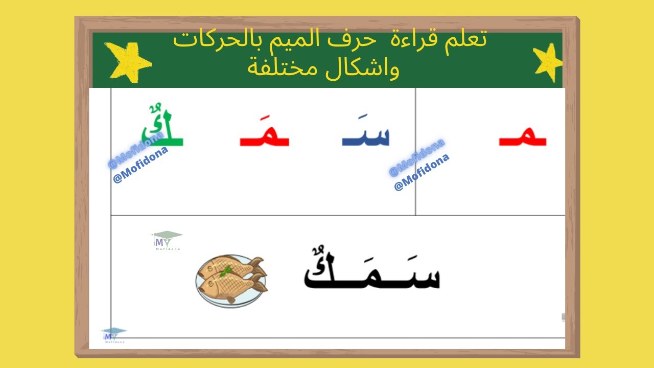 تعلم قراءة حرف الميم بالحركات واشكال مختلفة - YouTube