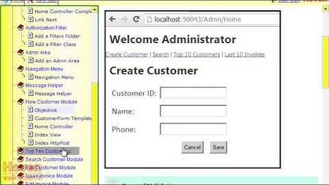 MVC Project(11) - PartialView for Customer Form - Invoice Management System