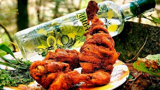 Outdoor Cooking Crispy Chicken Legs Y Desi Chicken Fry In Nature