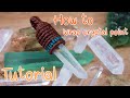 Macrame crystal necklace - Tutorial - How to make macrame knot crystal point waxed thread