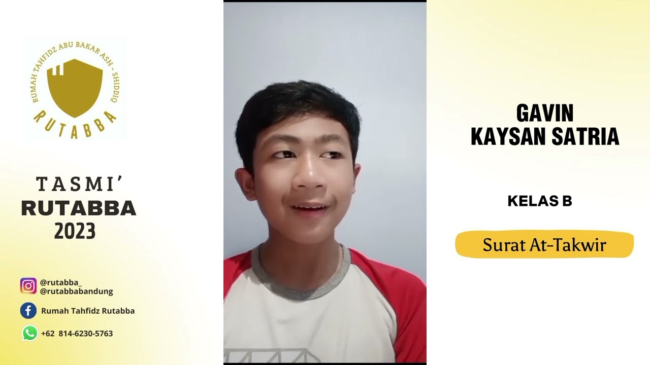 RUTABBA Bandung |  Tasmi' Online |  Gavin Kaysan Satria 1